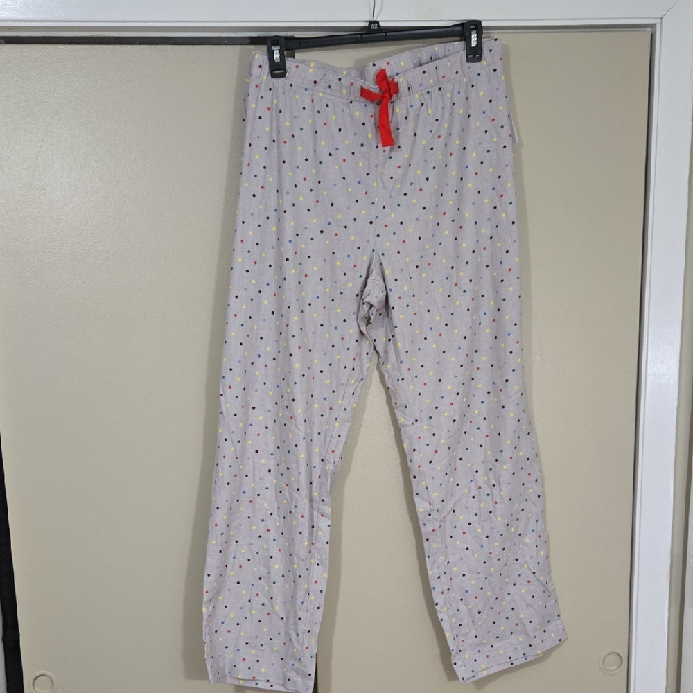 Old Navy Polka Dot 100% Cotton Pajama Pants With Red Drawstring Size Xxl Nwt